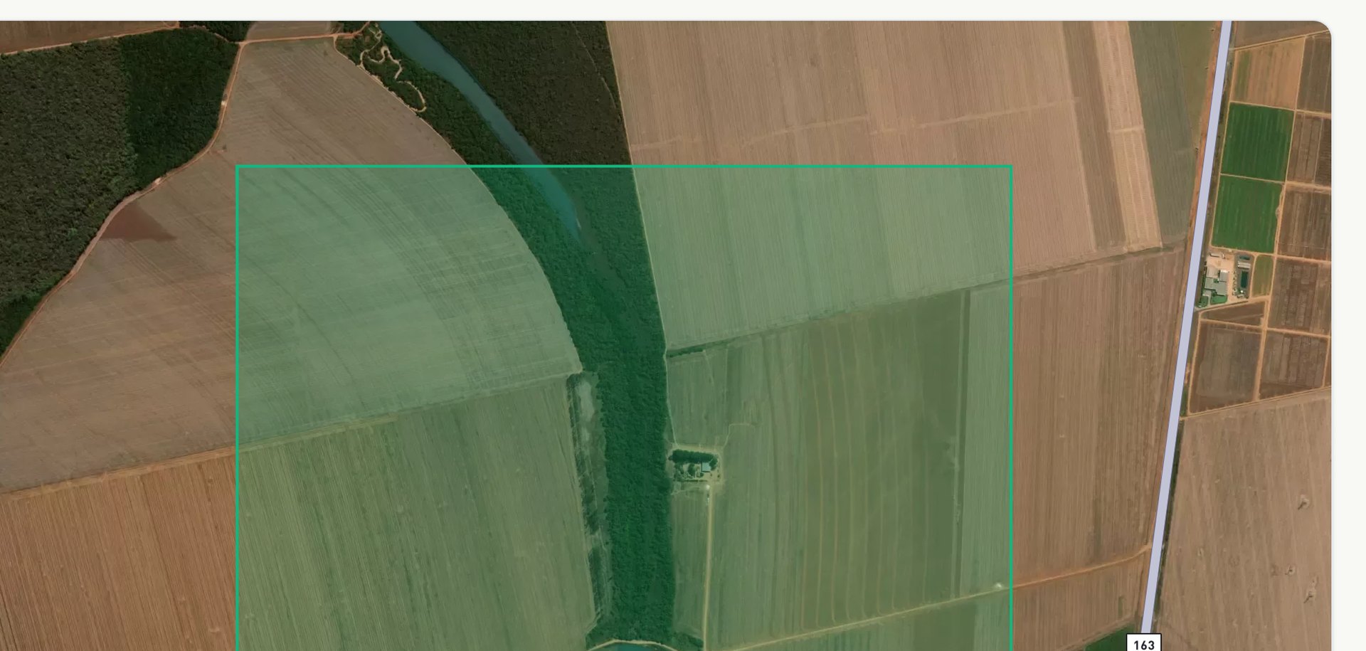 Talhão mapeado sobre imagem de satélite